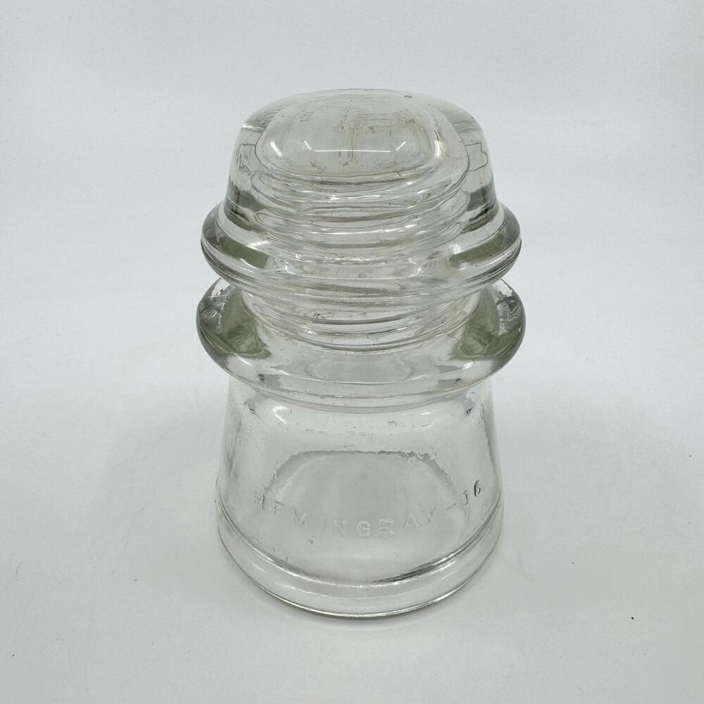 Hemingray VTG Collectible Glass Experimental Insulator Clear Made in USA 12B-39
